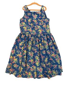 Polo by Ralph Lauren Navy Floral Sundress with Yellow & Pink Accents